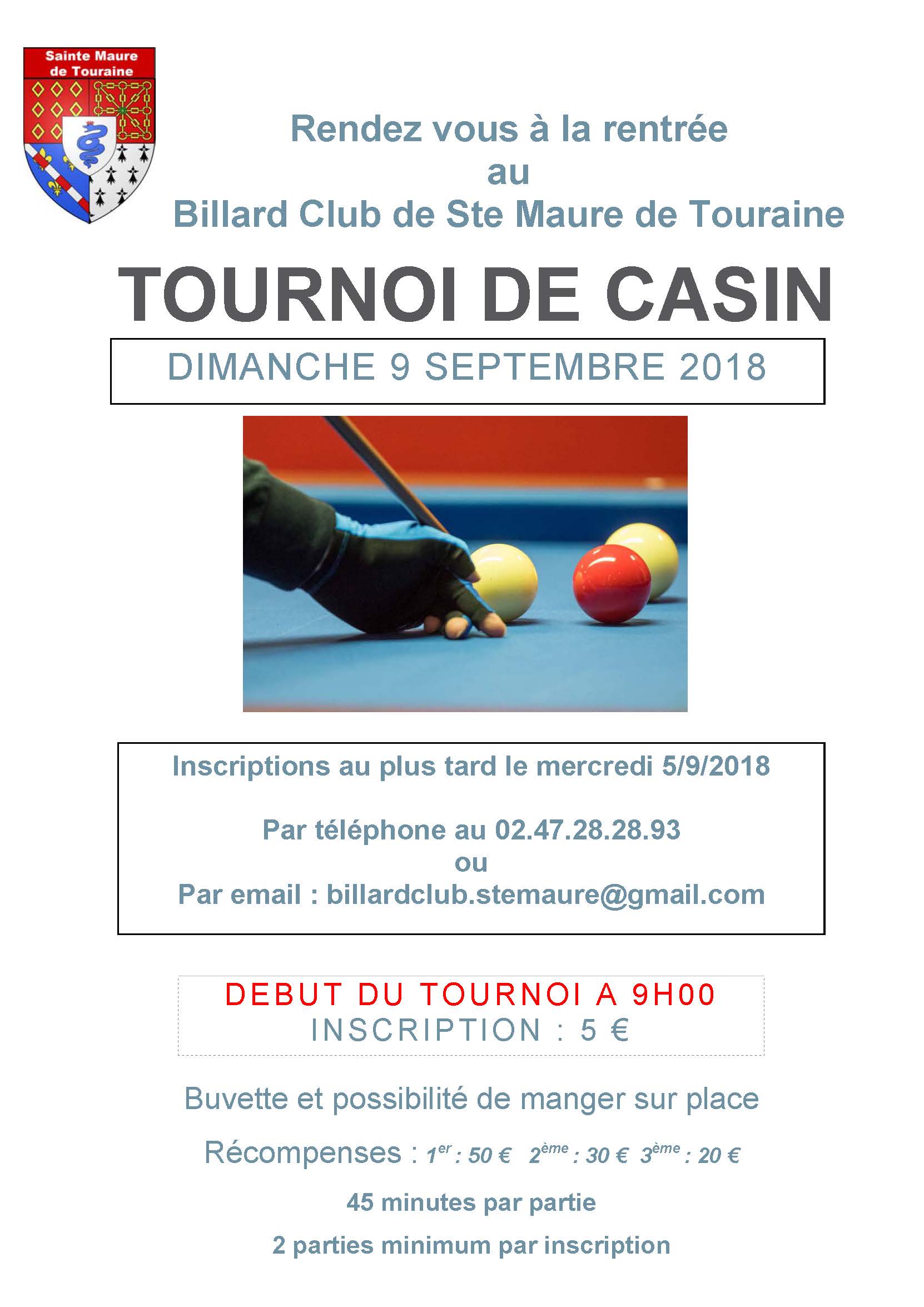 BC Sainte Maure Cazin du 9 09 2018 Affiche