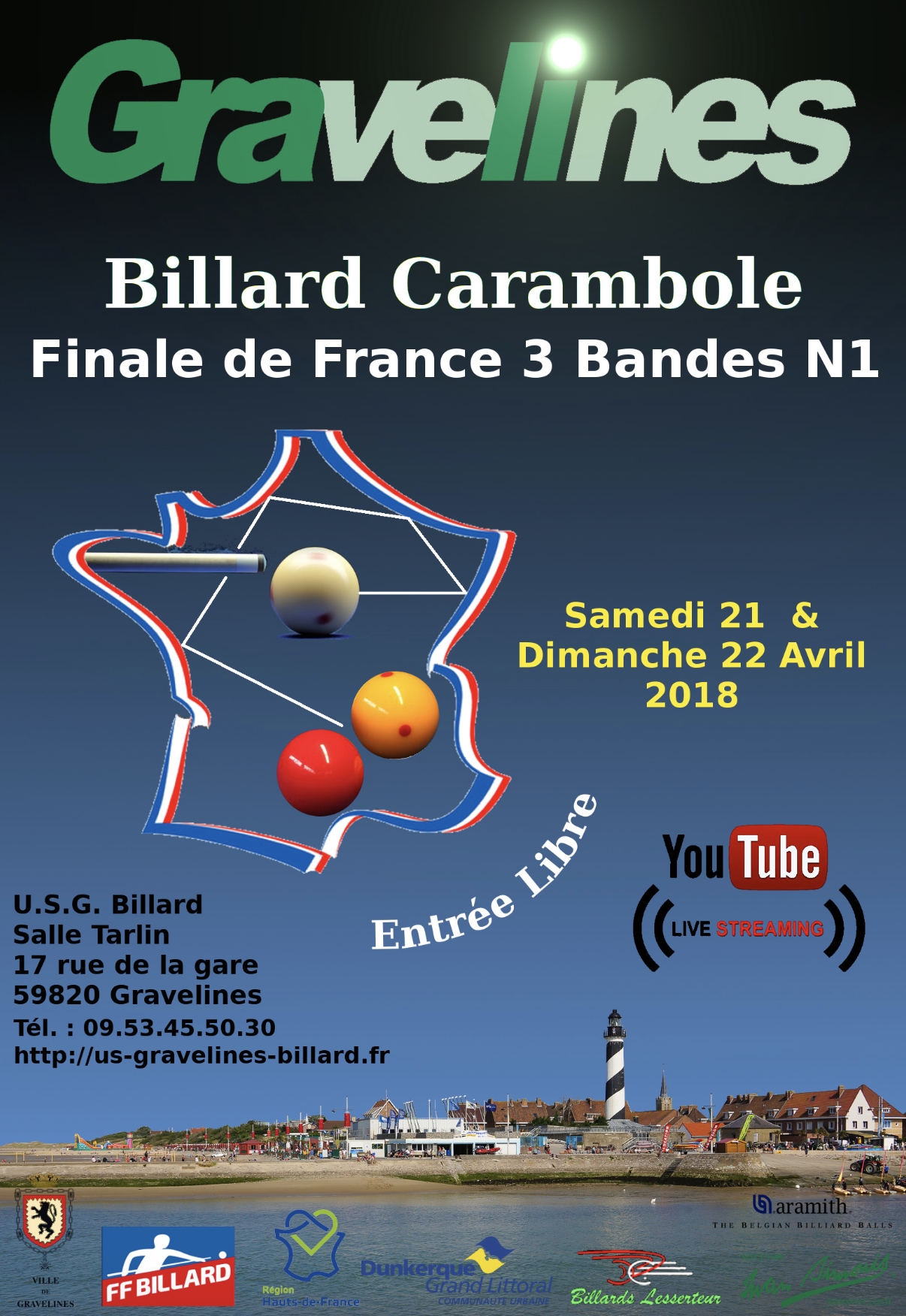 FFB 3 Bandes N1 Finale de France des 21 et 22 04 18 Gravelines
