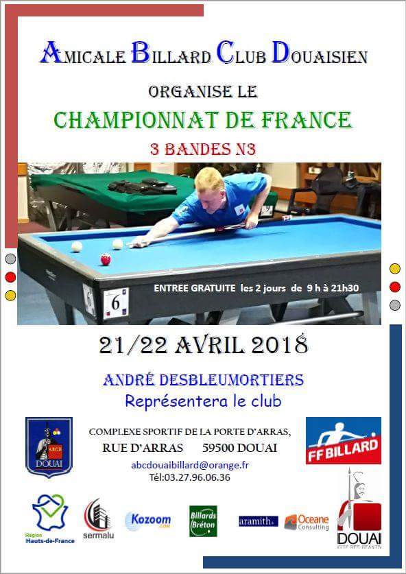 FFB 3 Bandes N3 Finale dde France des 21 et 22 04 18 Douai