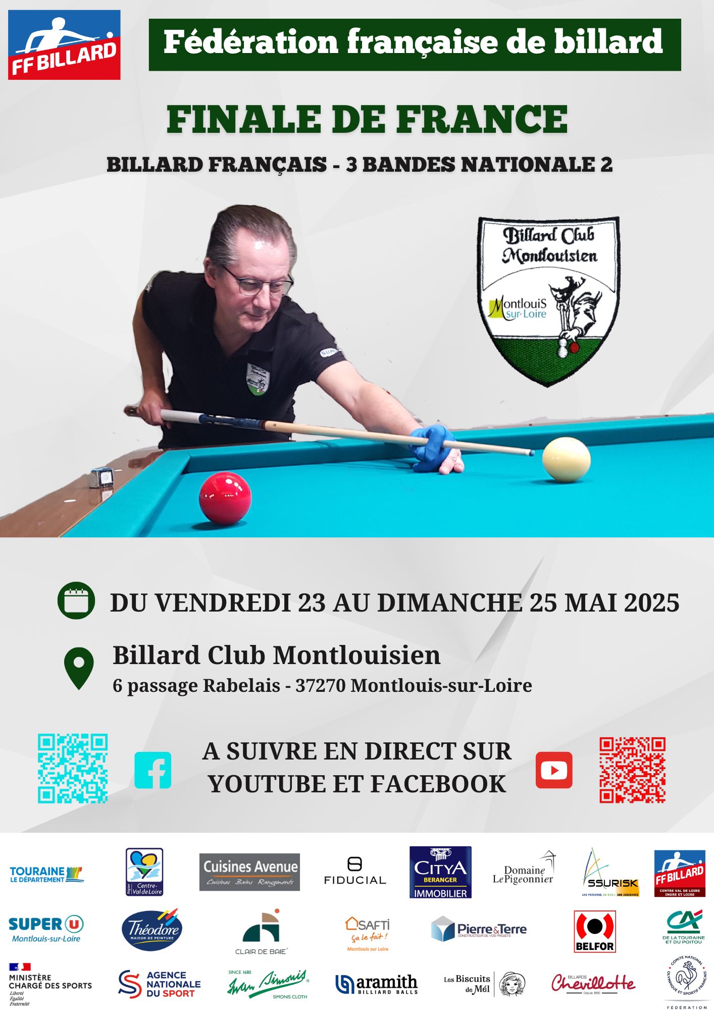 FFB 2025 Finale de France 3 Bandes N2 de Montlouis sur Loire
