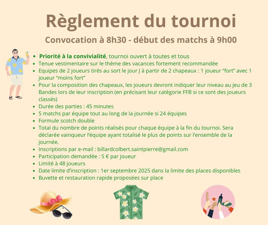 Saint Pierre Tournoi 30 ans du 07 09 2025 Reglement