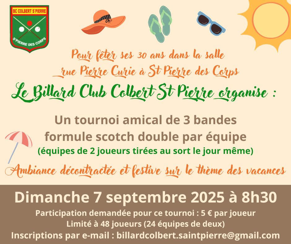 Saint Pierre Tournoi 30 ans du 07 09 2025 affiche