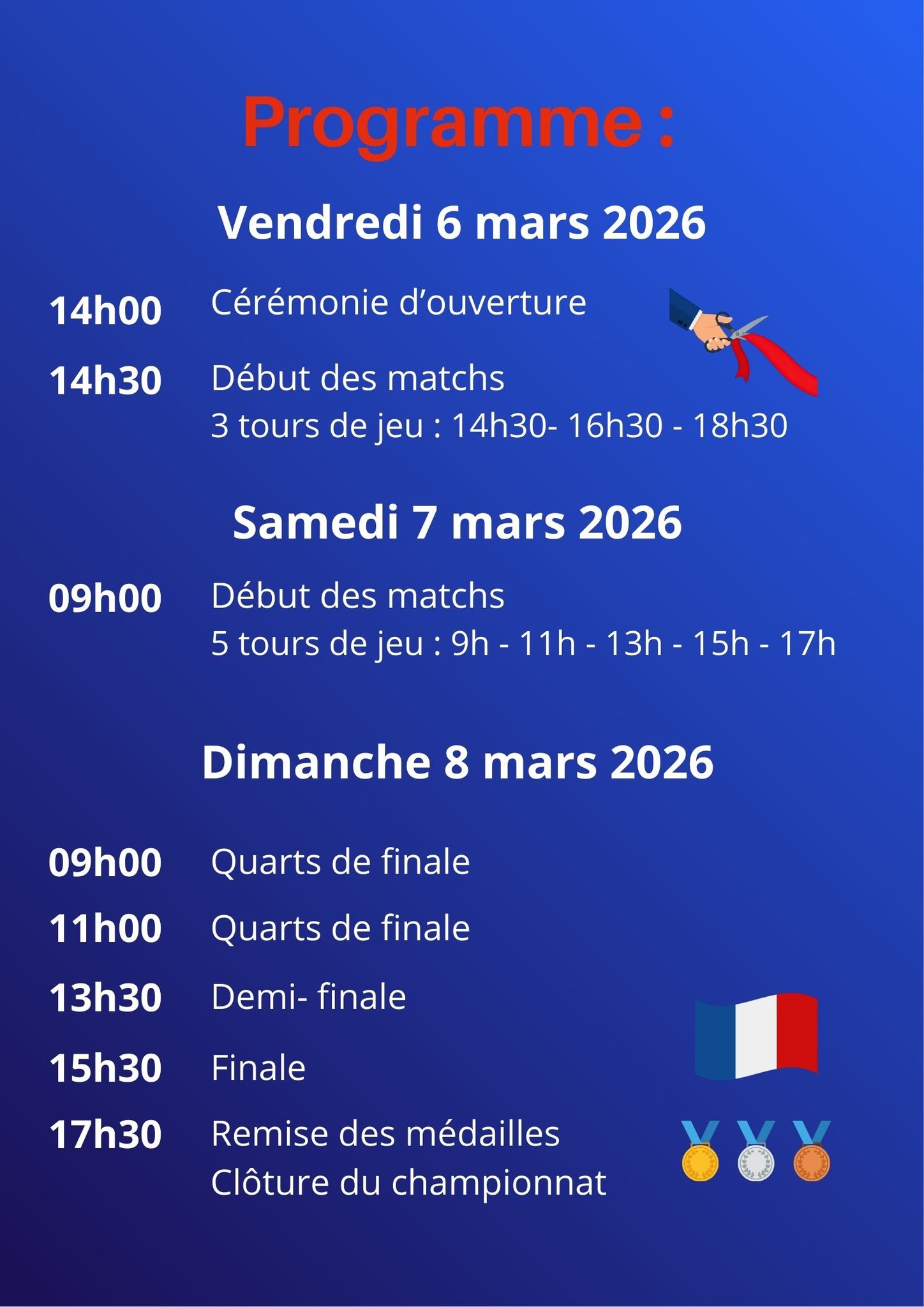 FFB 2025 2026 Finale de France Cadre N1 du 6 au 8 03 2026 programme