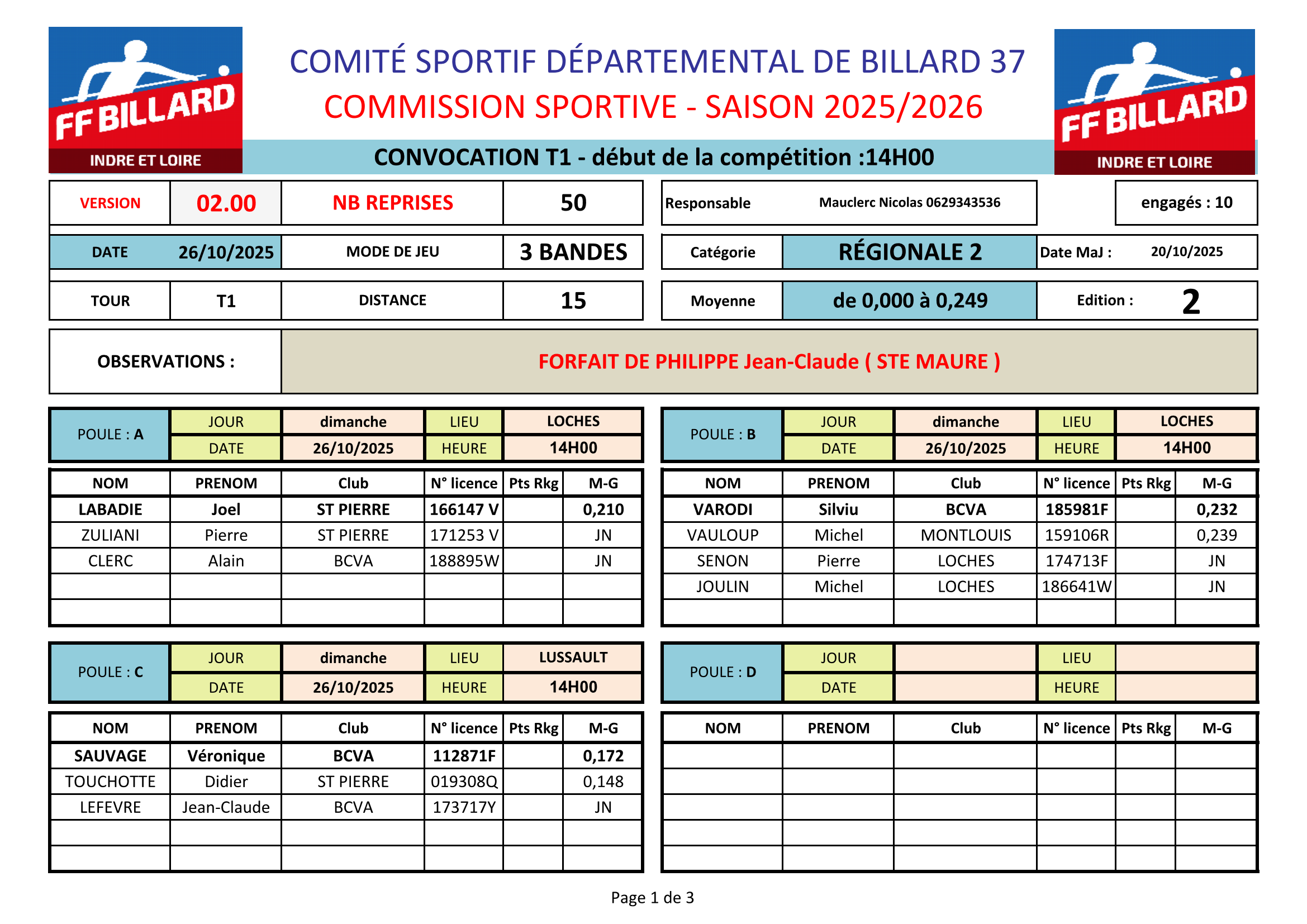 CSDB37 2025 2026 3bandes R2 convocation T1 V2 du 21 10