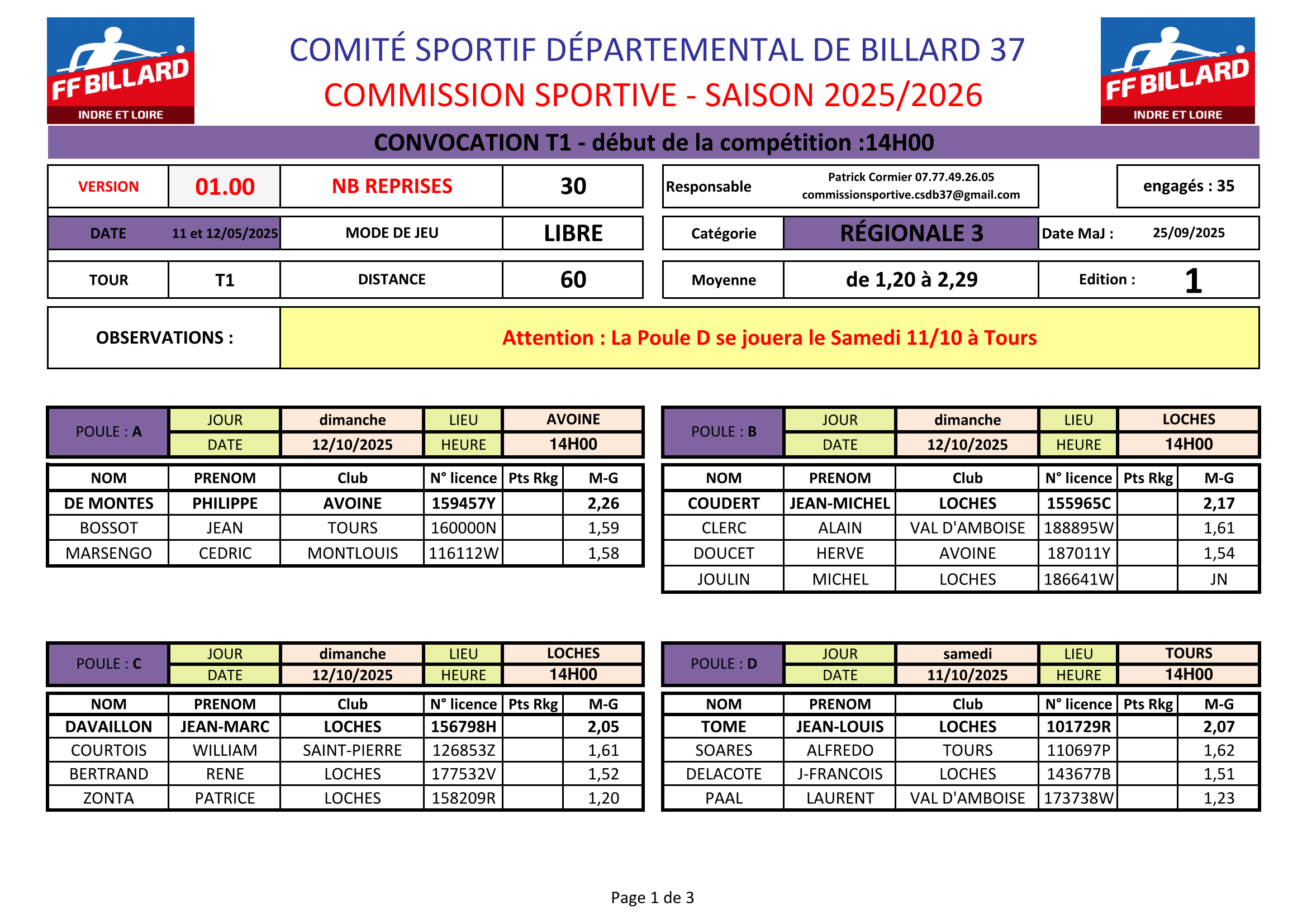 CSDB37 2025 2026 convocation libre R3 T1 V1 Page 1