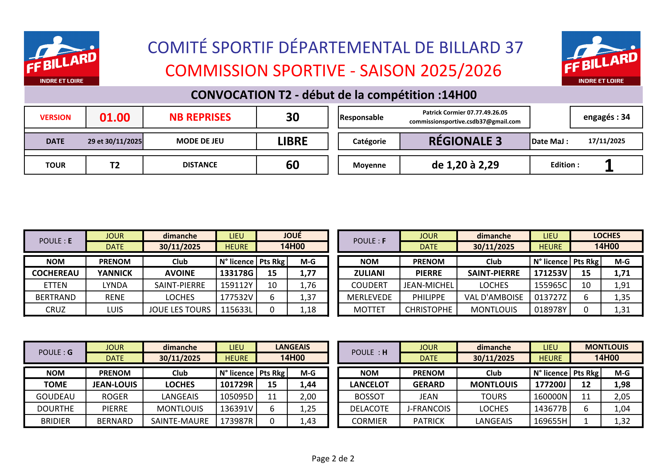 CSDB37 2025 2026 Libre R3 convocation T2 des 29 et 30 11 Page 2