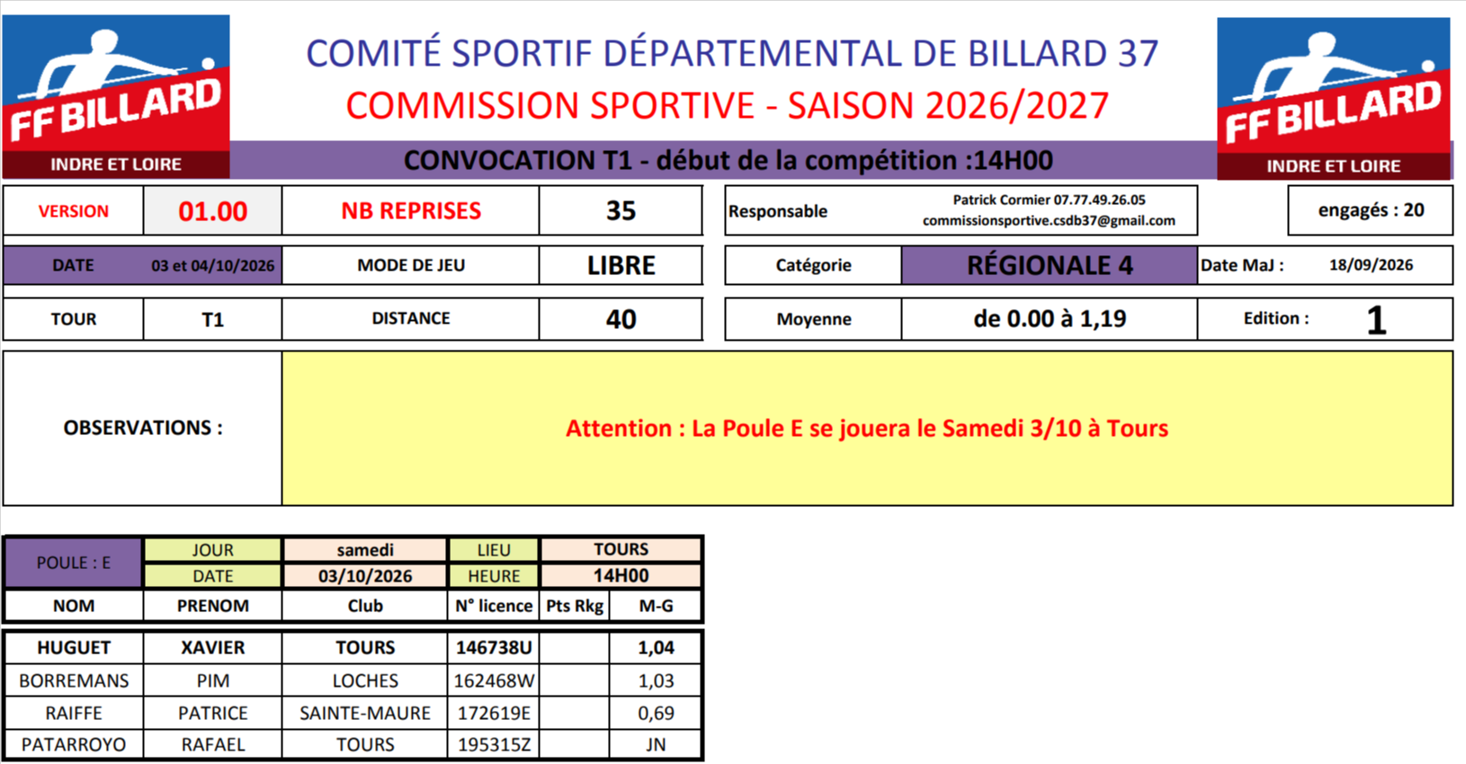 CSDB37 2026 2027 Lbre R4 convocation T1 des 03 et 04 10 V1 2