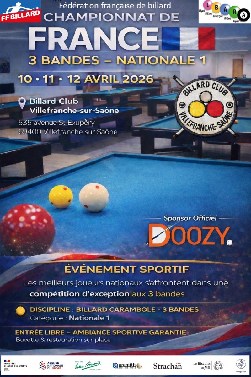 FFB 2025 2026 Finale france 3 Bandes N2 affiche