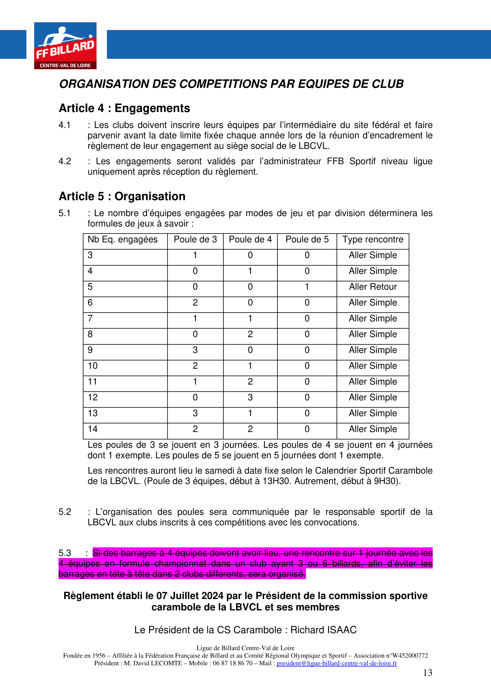 LBCVL Code sportif Carambole 2025 2026 Page 13