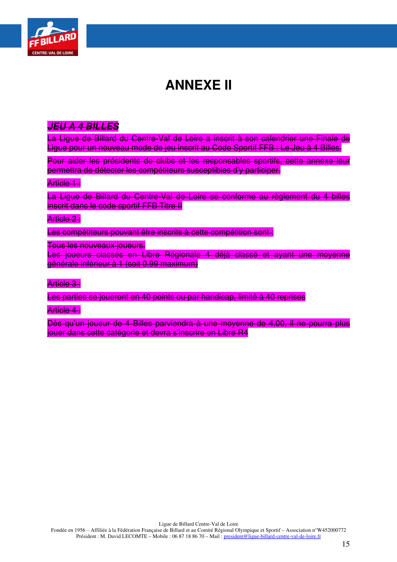 LBCVL Code sportif Carambole 2025 2026 Page 15
