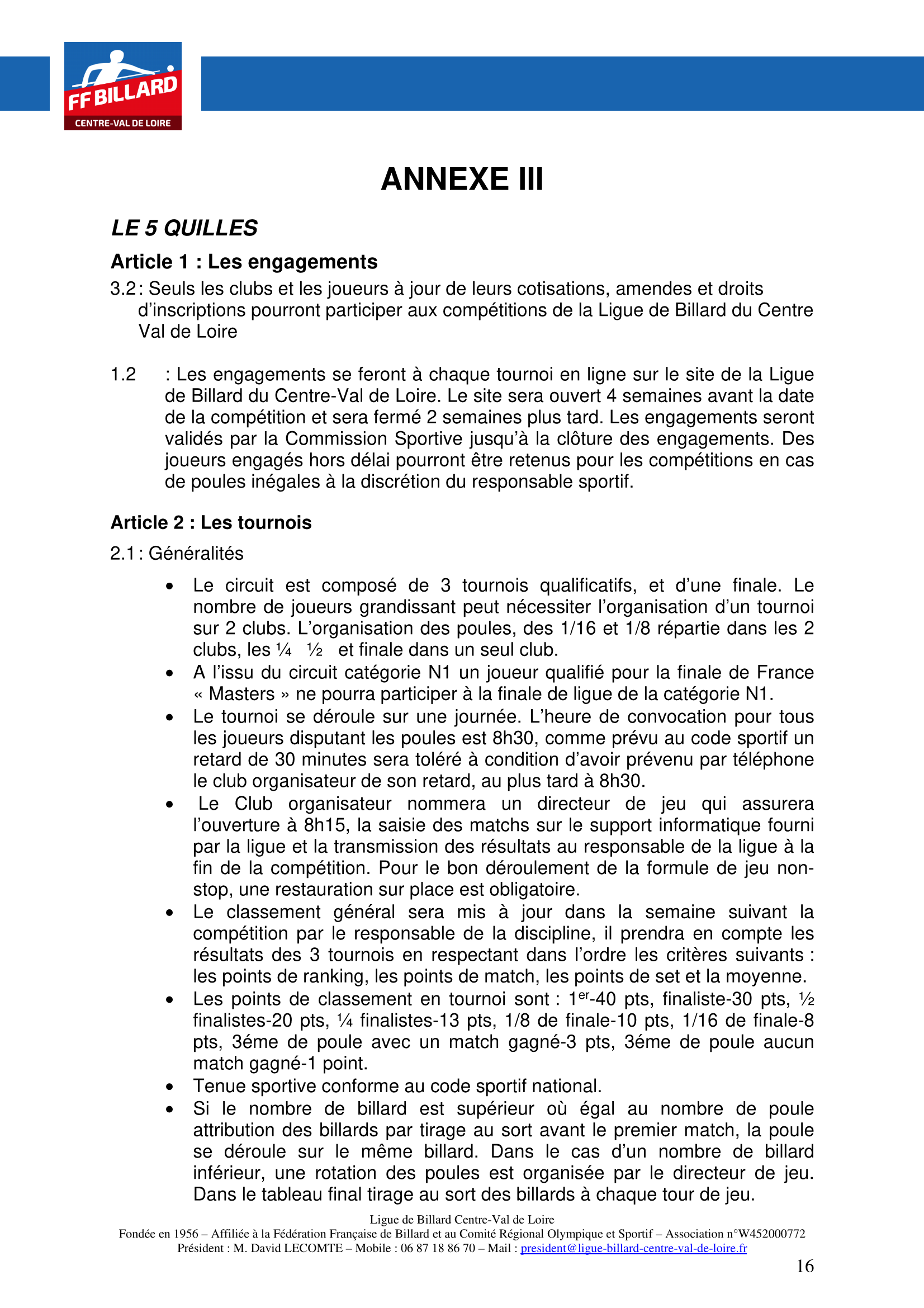 LBCVL Code sportif Carambole 2025 2026 Page 16