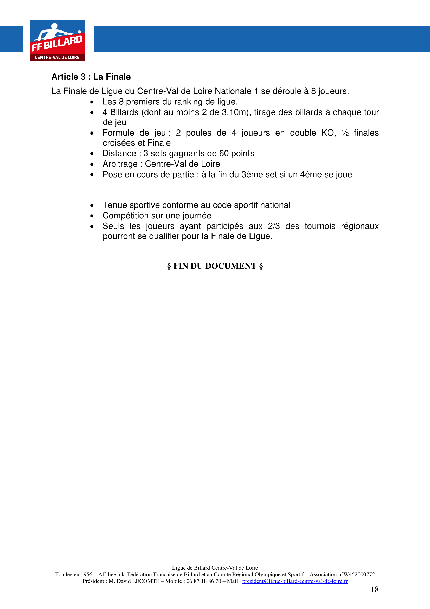 LBCVL Code sportif Carambole 2025 2026 Page 18