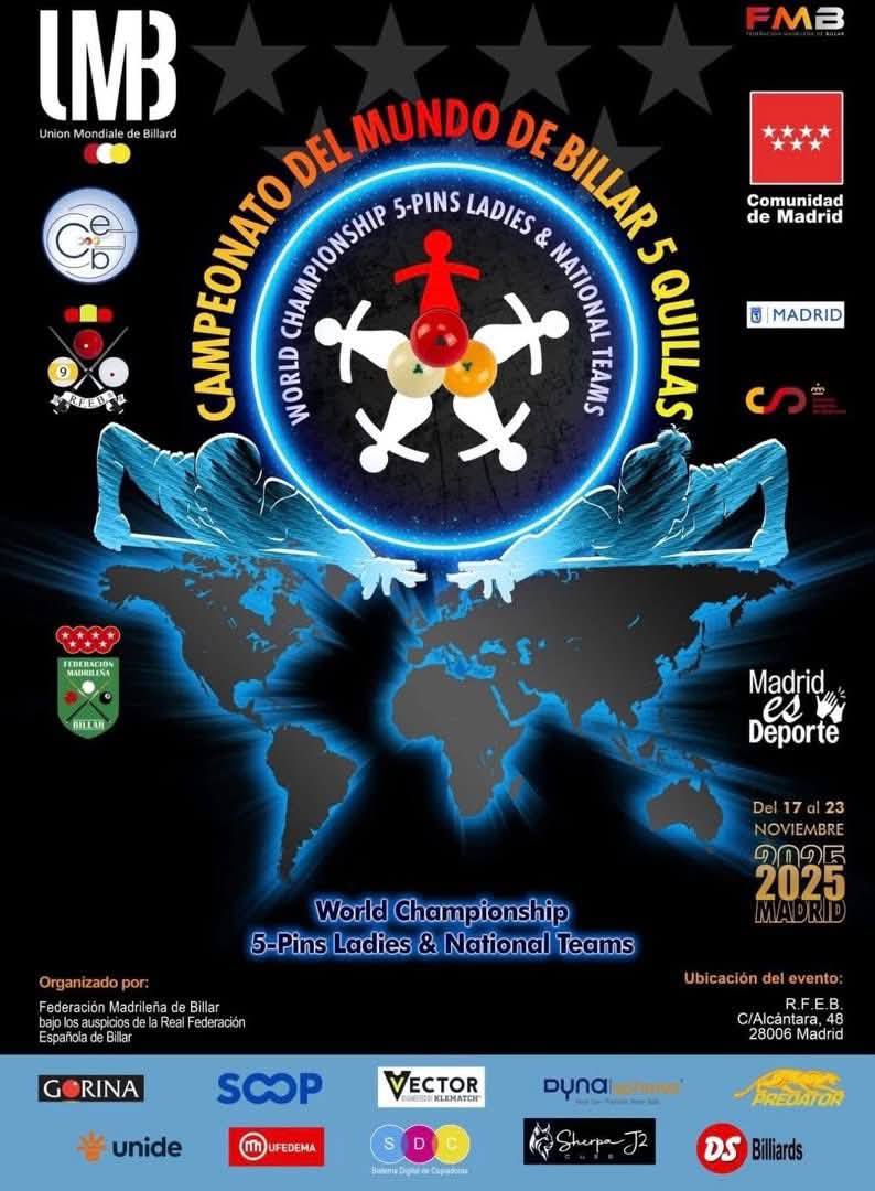 Championnats du monde 5 Quilles équipes et dames 2025 affiche
