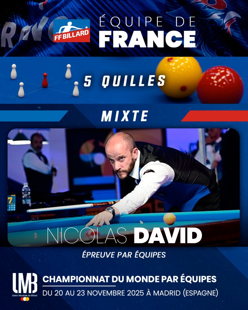 championnats du Monde 5 Quilles par équipes 2025 David